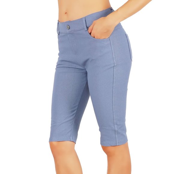 Yelete Pants - Jean Look Jeggings  Shorts Pull Up Pants 